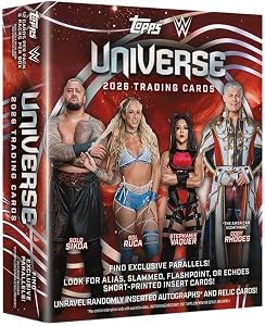 2026 Topps Universe WWE Wrestling Trading Cards Mega Box - 12 Packs, 6 Cards Per Pack - 72 Cards