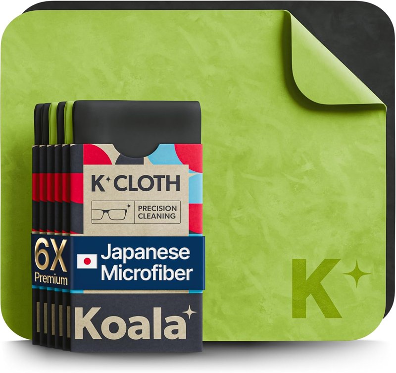 Koala Lens Cleaning Cloth, Japanese Microfiber, Pack of 6